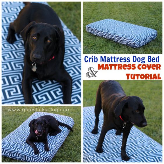 Crib Mattress Dog Bed: ! Make a cover for a toddler mattress/crib mattress and you have an instant dog bed. Waterproof and durable! Our lab (who likes to chew) has had his mattress for over a year and loves it!