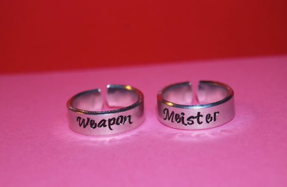 Custom Aluminum Adjustable Soul Eater Ring Pair by TeamNeville, $ they would make good wedding rings!