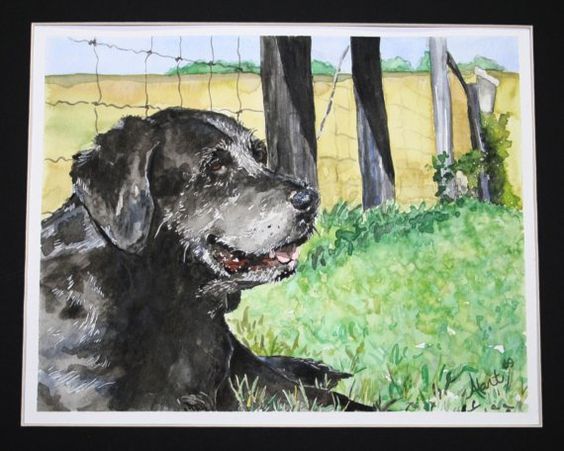 Custom Watercolor Dog Portrait 5 x 7 by HartfulArt on Etsy