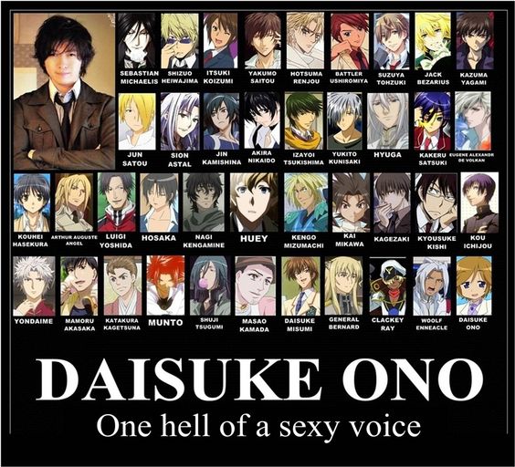 Daisuke Ono (Sebastian Micahelis,Kazuma, Kuroh Yatogami, etc)