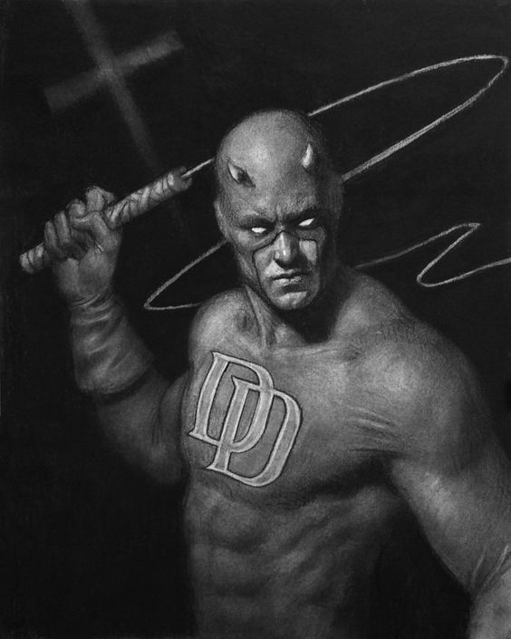Daredevil by Matt Buck 15×20 charcoal