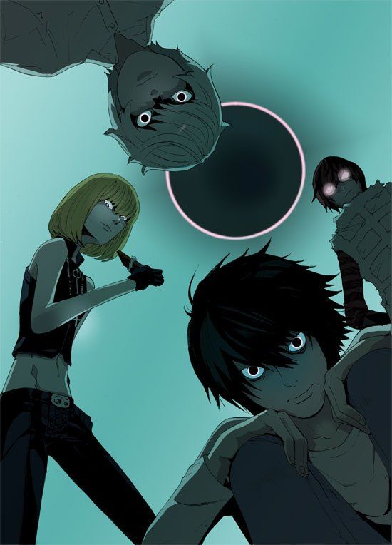 Death Note L's side. Light, down below, we will eliminate you! Tbh, I'm just looking at Mello's crotch.