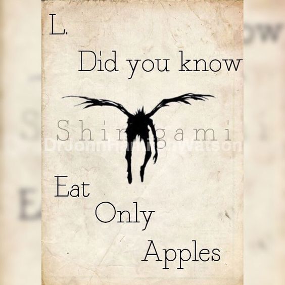 #Deathnote #Ryuk #Shinigami #L #Apples