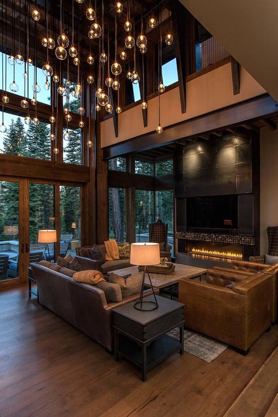 Designed as a family getaway by Studio V Interior Design, this rustic modern home is located in Martis Camp, a community in Lake Tahoe, California.