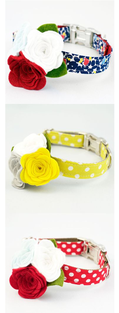 Designer Flower Dog Collars at Felix Chien! #DesignerDogCollars #Summer #RoverBoutique