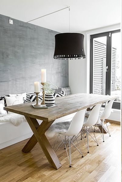 Dining space | table, bench, chairs, lighting