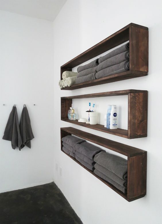 DIY Wall Shelves - How to Make Hanging Storage for an Organized Bathroom (tutorial)