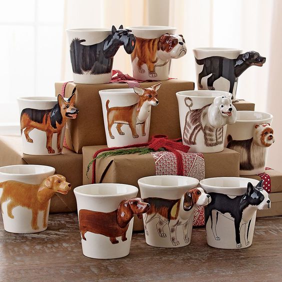 Dog Coffee Mugs. My favorite obviously is the Boston Terrier mug on the bottom right! | The Company Store