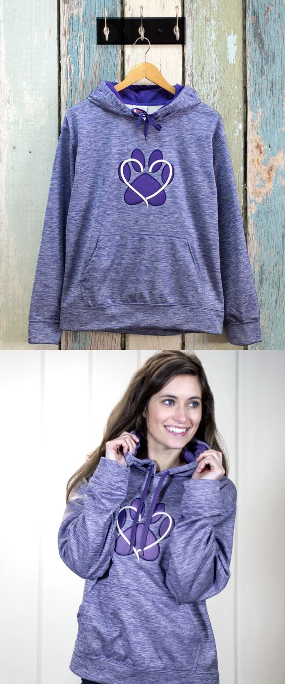 Don't let the chill slow you down. This paw print pullover hoodie is packed with love and made with a special performance microfiber material.