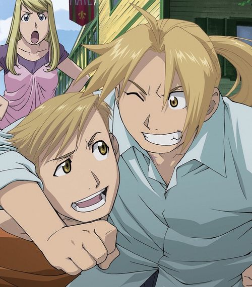Ed, Al, and Winry.