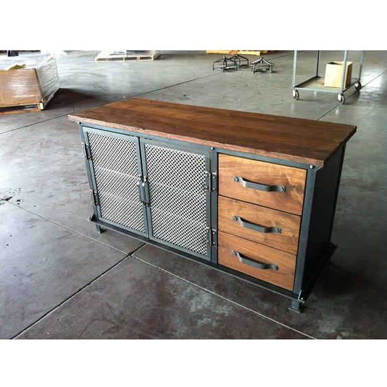 Ellis Console with Drawers | Vintage Industrial Furniture