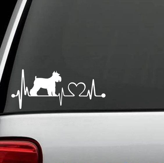 Exclusive Schnauzer HeartBeat Decal