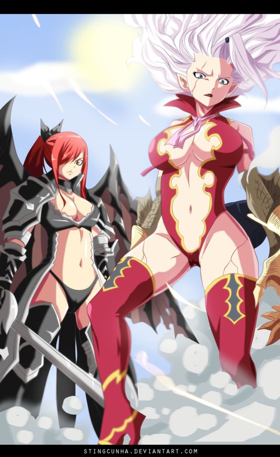 Fairy Tail 364 - Mirajane and Erza Fighting by StingCunha on deviantART