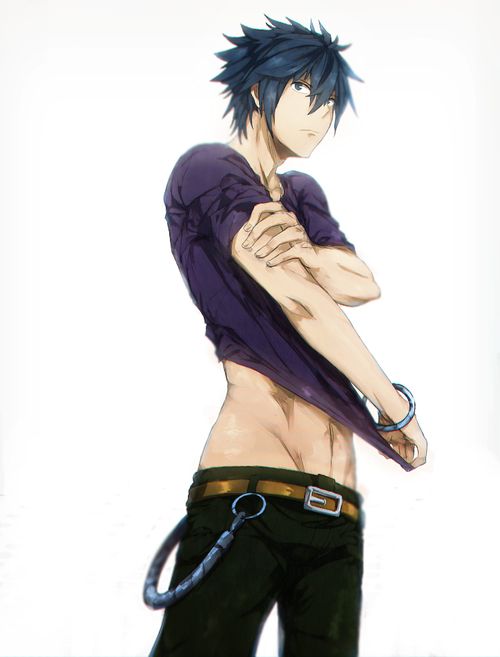 Fairy Tail: Gray Fullbuster stripping. I can just imaging him say 