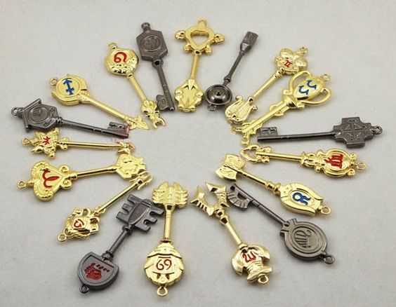 Fairytail. Lucy's Keys - but she doesn't have Libra or Pisces and why is Capricorn's missing?!