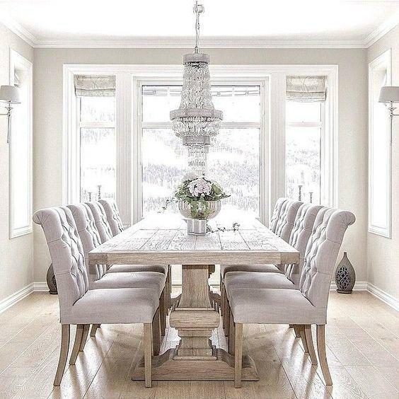 Formal dining room with Reclaimed Oak Dining Table