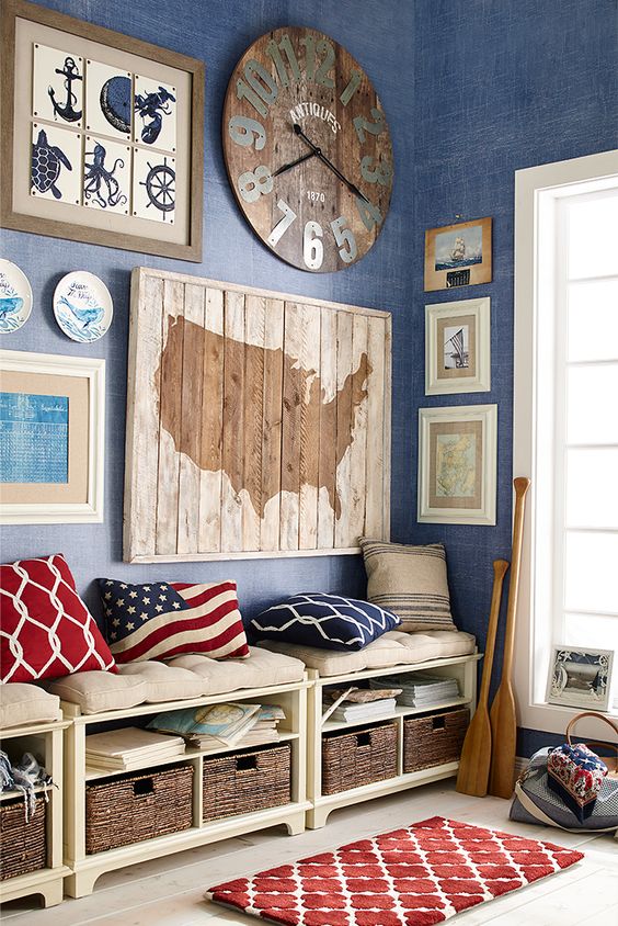 From coast to coast, Pier 1’s rough-hewn silhouette of the  is constructed of whitewashed pine. Make it the focal point of your Americana arrangements, or place it over a stone mantel for some real cabin chic.
