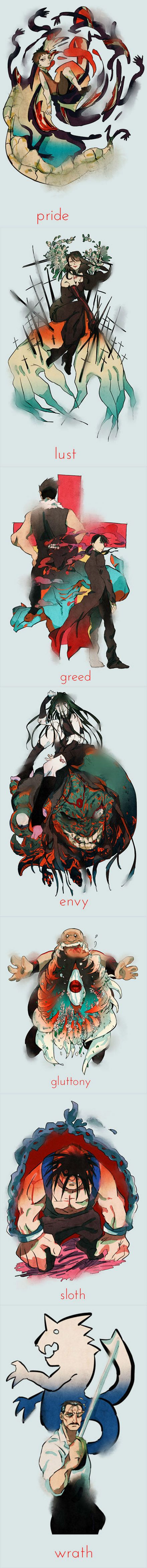 Fullmetal Alchemist - the Seven Deadly Sins - homunculi