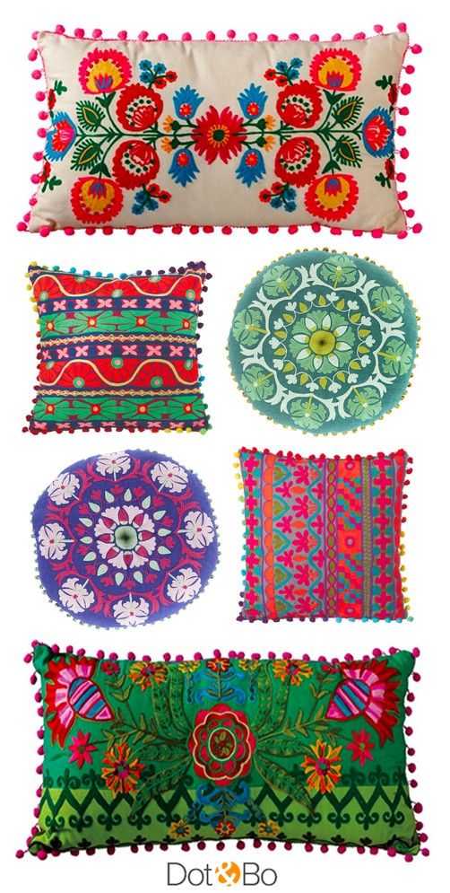 Fun and colorful pillows from Dot & Bo