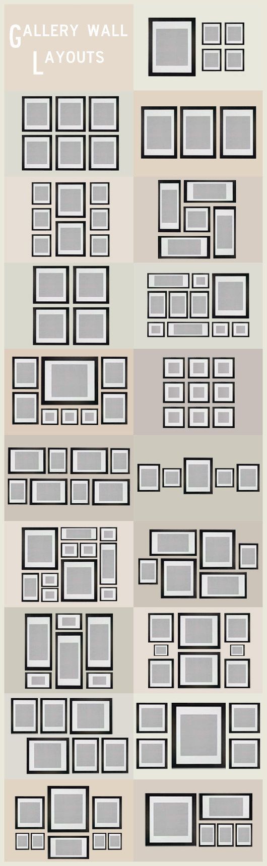 Gallery Wall Layout Ideas | These Diagrams Are Everything You Need To Decorate Your Home