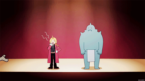 [gif] 5 Panel Theater FMAB OVA This sums up the whole show (without some of the emotional trauma)