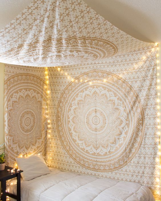 Gold Glimmer Tapestry Fort from The Bohemian Shop -