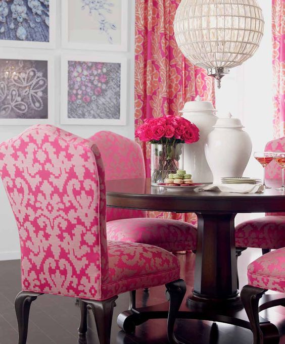 Gorgeous pink dining room