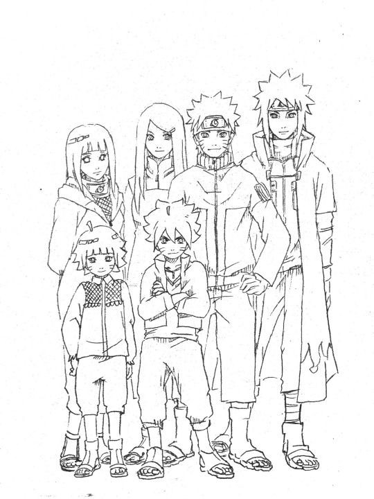 Hinata, Naruto, Himawari, Boruto, Kushina and Minato