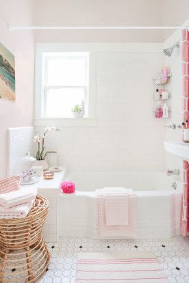 Homepolish Interior Design | For the girly glamazon, buy everything in pink and call it a day. Wicker baskets look good and keep things tidy, and white detailing in accessories make the pink really pop.