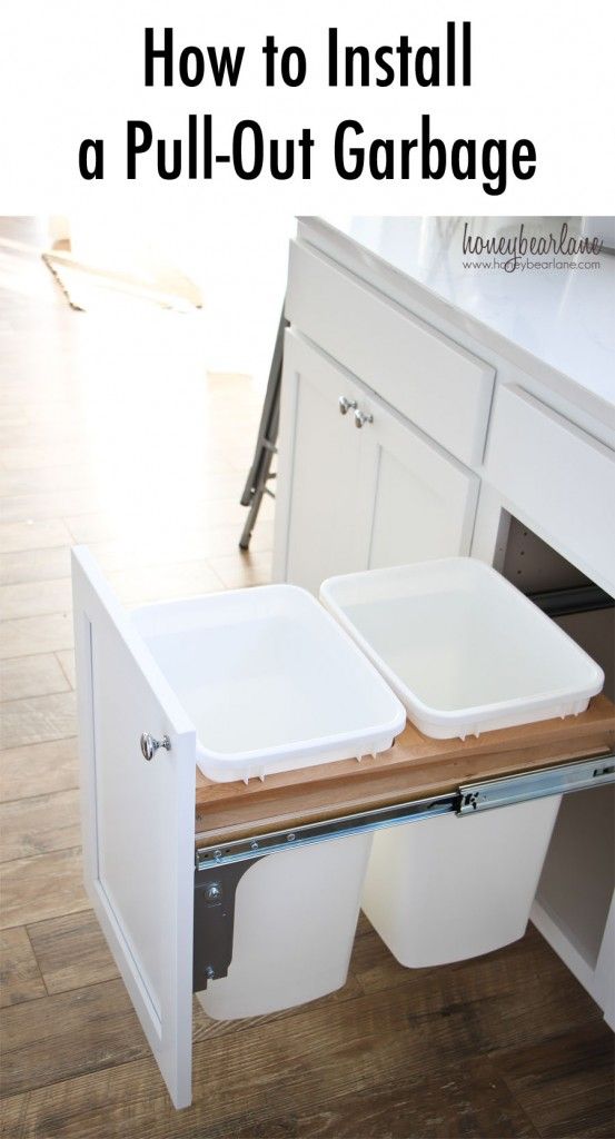 How to install a pull out garbage in your cabinets! (Via @HoneyBearLane)