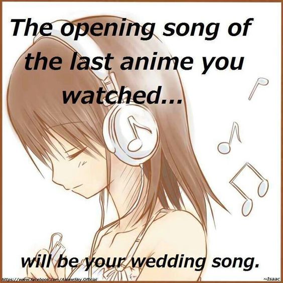 I can see me now. Wearing a beautiful wedding gown as I walk down the asile with a huge smile on my face. Then Marukaite Chikyuu starts playing.