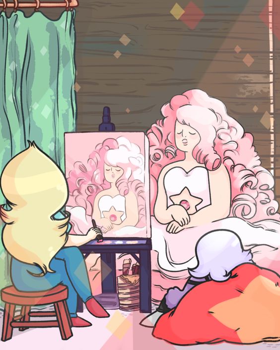 I have my own theory in Steven Universe that Vidalia painted Rose Quartz before Steven was born. My evidence is well, she is a painter and is shown that she loved to have Amethyst model for her. I ... approve