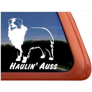 I want this! Way better than those silly stick figure families!    Haulin' Auss Australian Shepherd Dog Vinyl Window Decal