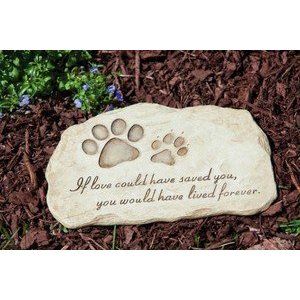 If love could have saved you, you would have lived forever.  I'm going to put this in our pet memorial garden with the ashes of our dogs that have past.