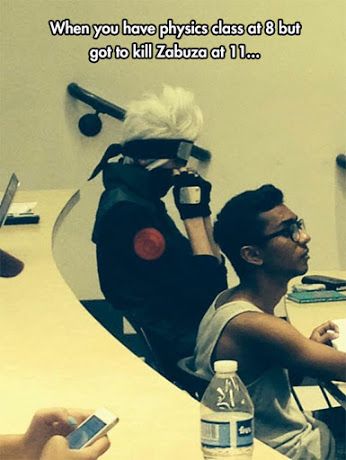 I'm pretty sure Zabuza is at McDonald's right now while kakashis at class