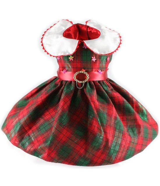 Image detail for  Christmas_Plaid_Sleeveless_Christmas_Dress,_Beaded_-_Red_and_Green