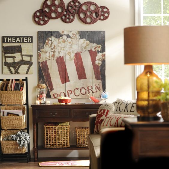 Incorporate vintage flair and movie themes into your media room with unique pieces of wall decor, pillows, furniture and more from Kirkland’s!