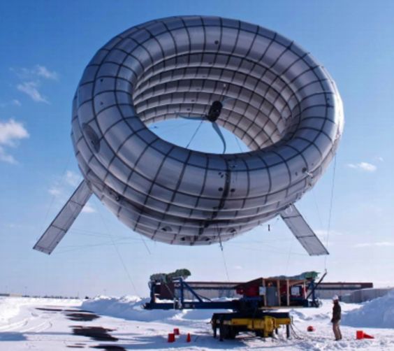 Inflatable wind turbine (Airborne Wind Turbine, AWT) by Altaeros Energies