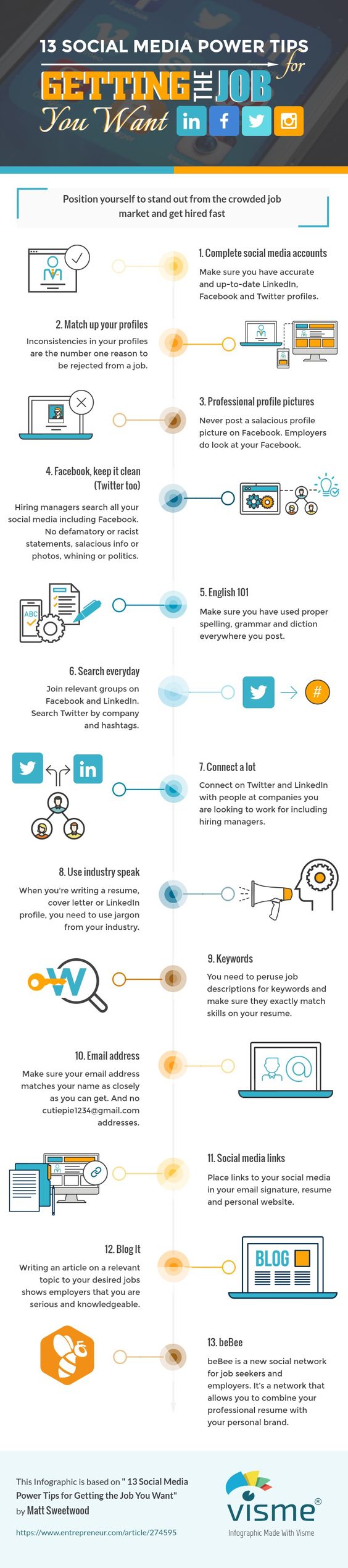 [Infographic] 13 Social Media Power Tips for Getting the Job You Want