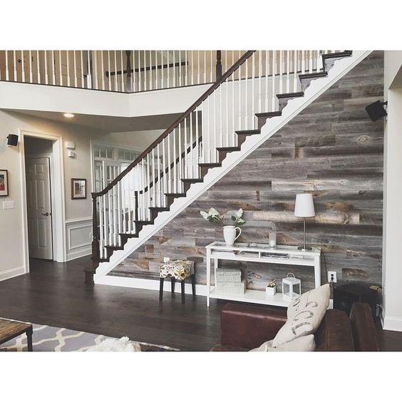 Interior wood walls are all the rage, but the thought of gathering and mounting reclaimed barn wood was way more than my lazy *ss could handle.