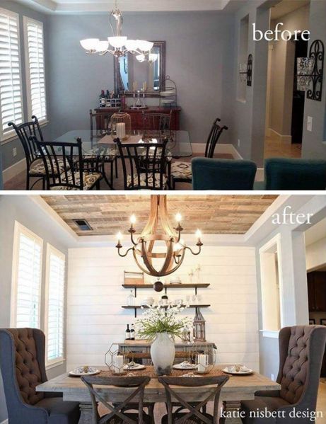 Katie Nisbett on Instagram | Dining Room Before and After | Farmhouse