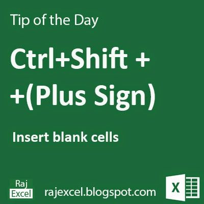 Learn Microsoft Excel: Tips of the Day : Using Ctrl + Shift + (+ Plus Sign) (Shortcut Key) Microsoft Excel
