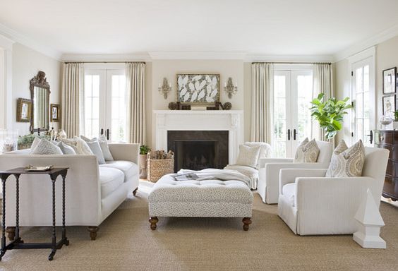 Living Room. White on white living room ideas. Living room furniture layout. Neutral Living room. #Livingroom 2 Ivy Lane. 