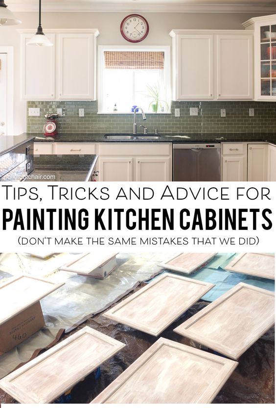 Lots of tips and tricks and what not to do if you're thinking about painting kitchen cabinets. How to paint your kitchen cabinets and white kitchen ideas.