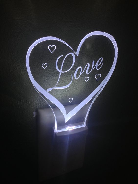 Love Heart LED Night Light #lednightlight #nightlight #prayernightlight #laserengraving #forsale #miami #love