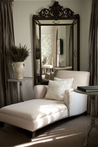 Love the corner chaise lounge - perfect place to snuggle up to a good book with a soft blanket.