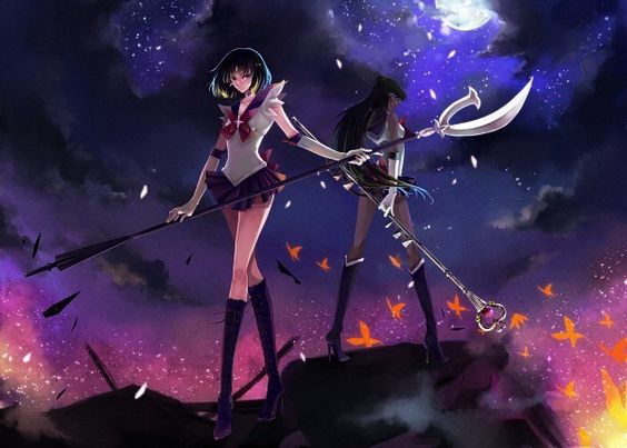 Love this art! Great poses from two great Senshi - Sailor Saturn and Sailor Pluto.