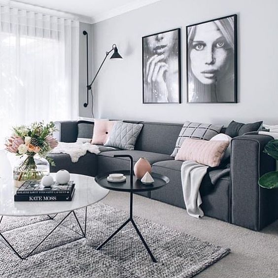 Loving the colour combinations that Tarina had used to style her new media room @ our pink button cushion looks pretty amazing on this couch too I think | ImmyandIndi