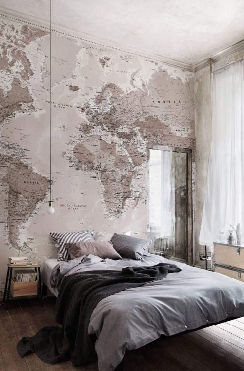 Map Wallpaper. Would be a cool idea for someone who travels. They could put little pins in the places they've been to