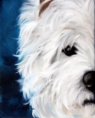 Mary Sparrow Smith from Hanging the Moon – dog art, pets, portrait, paintings, gift ideas, home decor, prints. Westie West Highland Terrier